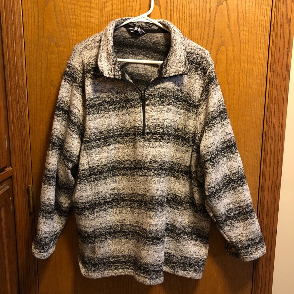 Lands End 3X Woman’s Black & White Stripe Pullover